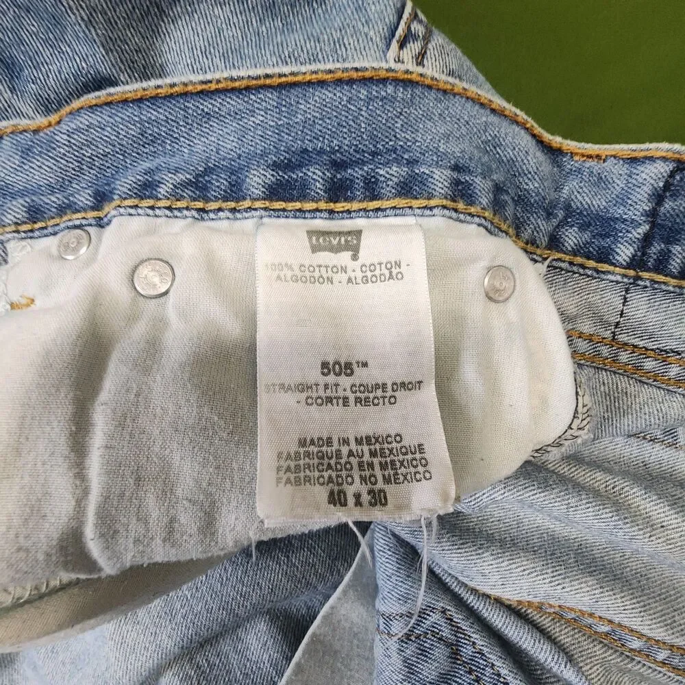 Levi’s 505 Vintage Straight Fit Light Wash Men's Jeans Size 40X30
